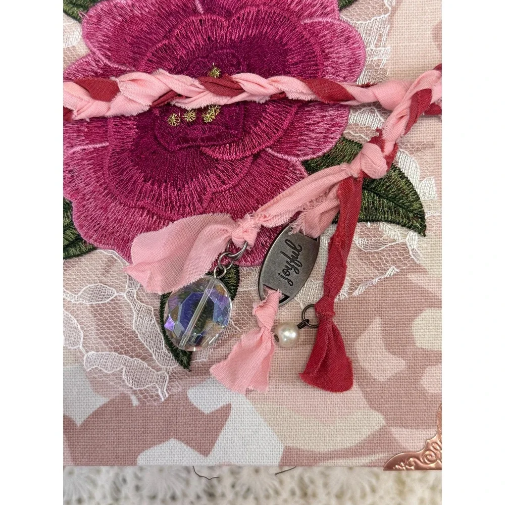 Vintage Style Lace Rose Front Junk Journal